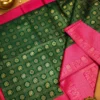 Kancheepuram Silks Sarees - Bottle Green With Rani Pink
