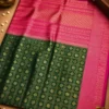 Kancheepuram Silks Sarees - Bottle Green With Rani Pink