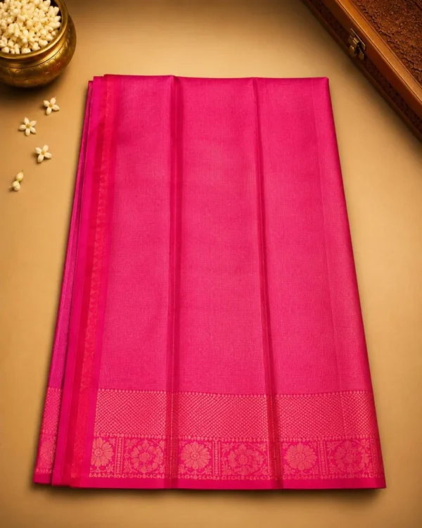 Kancheepuram Silks Sarees - Bottle Green With Rani Pink