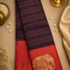 Kancheepuram Silks Sarees - Coffee Brown With Peach Kancheepuram Silks Sarees - Coffee Brown With Peach