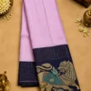 Kancheepuram Silks Sarees - Light Purple With Navy Blue