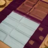 Kancheepuram Silks Sarees - Mint Blue With Dark Purple