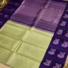 Kancheepuram Silks Sarees - Pastel Pistachio Green With Royal Violet (2) Kancheepuram Silks Sarees - Pastel Pistachio Green With Royal Violet