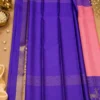 Kancheepuram Silks Sarees - Peach With Navy Blue Kancheepuram Silks Sarees - Peach With Navy Blue