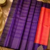 Kancheepuram Silks Sarees - Peach With Purple Kancheepuram Silks Sarees - Peach With Purple