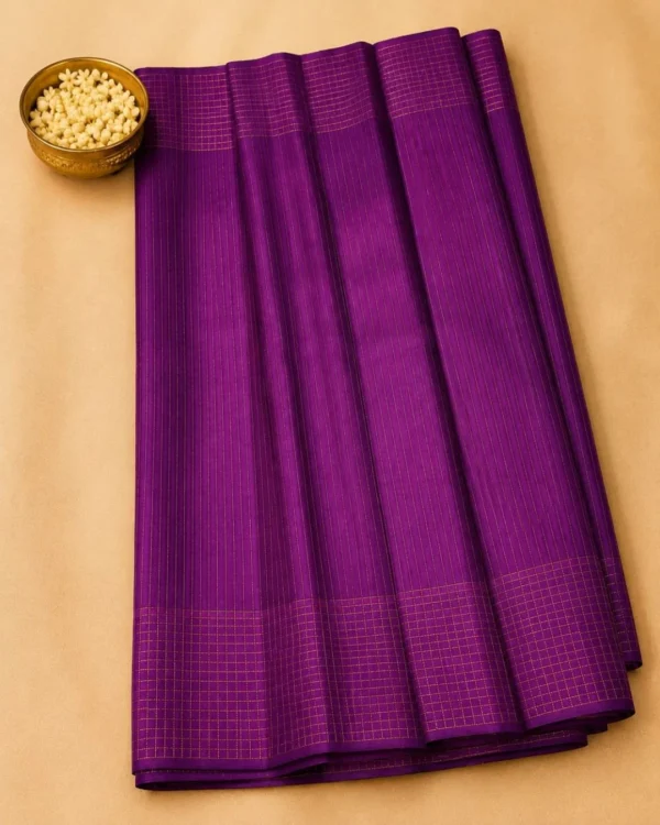 Kancheepuram Silks Sarees - Purple With Green