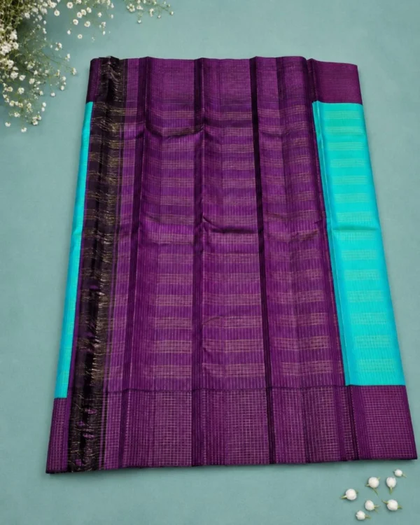 Kancheepuram Silks Sarees - Rama Blue With Violet