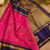 Kancheepuram Silks Sarees - Tomato Pink With Violet (4) Kancheepuram Silks Sarees - Tomato Pink With Violet
