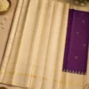 Kancheepuram Silks Sarees - Violet With Cream Korvai Border (2) Kancheepuram Silks Sarees - Violet With Cream Korvai Border