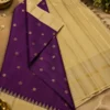 Kancheepuram Silks Sarees - Violet With Cream Korvai Border (3) Kancheepuram Silks Sarees - Violet With Cream Korvai Border