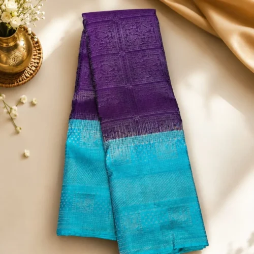 Soft Silks Sarees - Blue And Royal Purple
