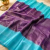 Soft Silks Sarees - Blue And Royal Purple (4) Soft Silks Sarees - Blue And Royal Purple