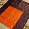 Soft Silks Sarees - Orange With Royal Purple