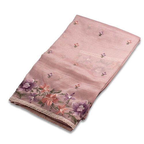 Untitled-21 ORGANZA SAREE - Dusty Rose Pink