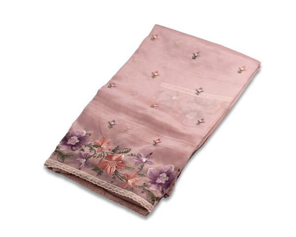 Untitled-21 ORGANZA SAREE - Dusty Rose Pink