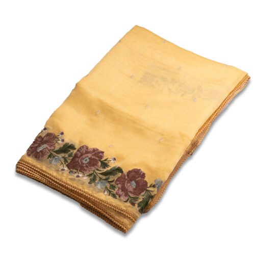 ORGANZA SAREE - Mustard Yellow