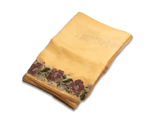 ORGANZA SAREE - Mustard Yellow