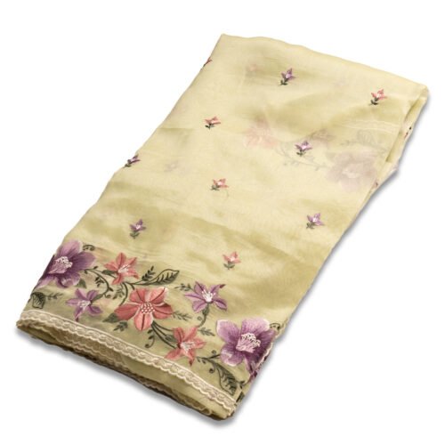 Untitled-25 ORGANZA SAREE - Pastel Pistachio Green