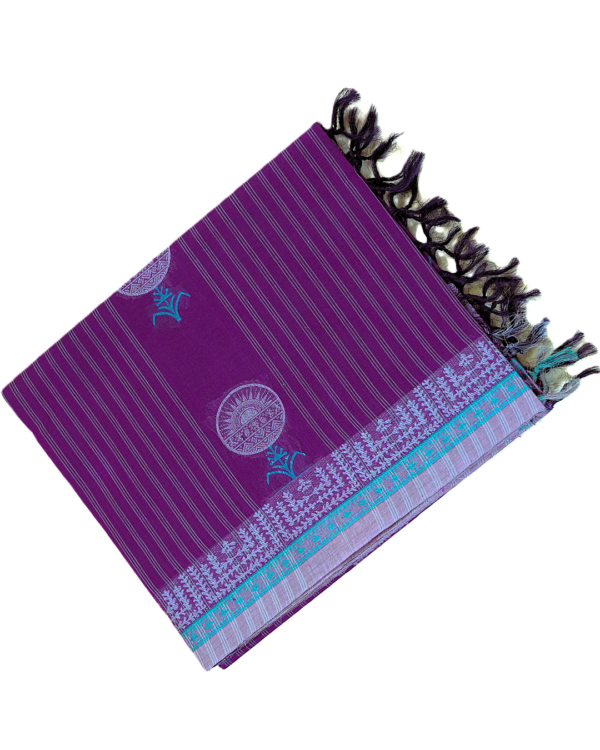01 PURE COTTON SAREES - Deep Purple