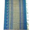 PURE COTTON SAREES - Teal Blue with Silver Grey