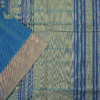 PURE COTTON SAREES - Teal Blue with Silver Grey