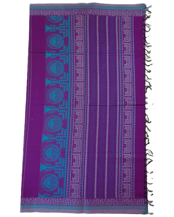 02 PURE COTTON SAREES - Deep Purple