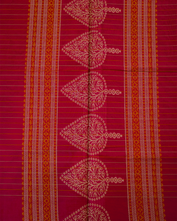 026 PURE COTTON SAREES - Deep Crimson with Antique Gold