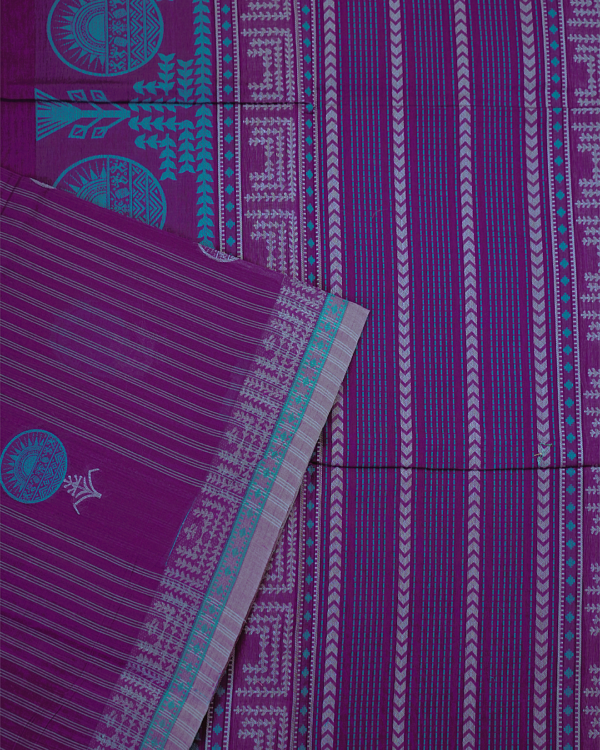 03 PURE COTTON SAREES - Deep Purple