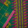 PURE COTTON SAREES - Deep Emerald Green with Rani Pink & Gold