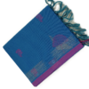 05 PURE COTTON SAREES - Denim Blue with Magenta Purple