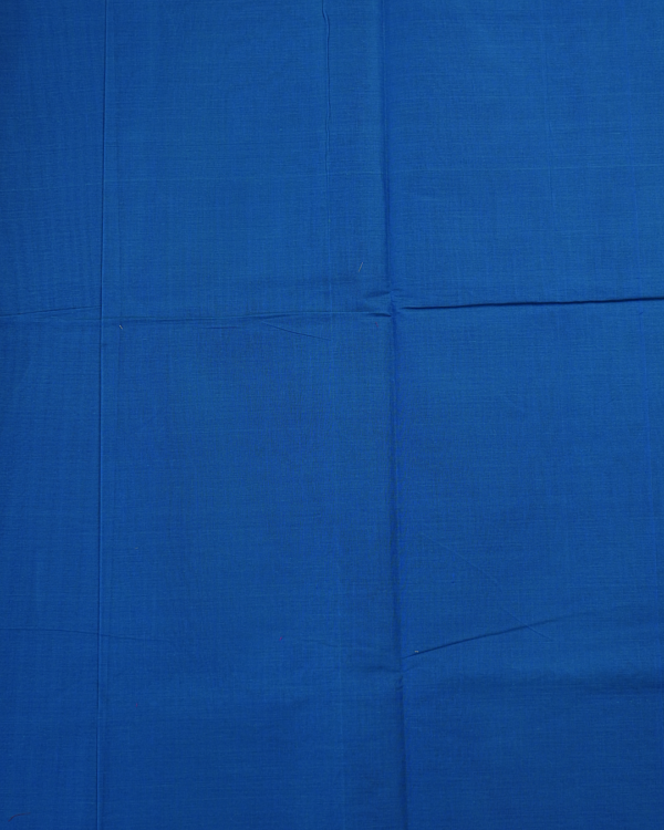 08 PURE COTTON SAREES - Denim Blue with Magenta Purple