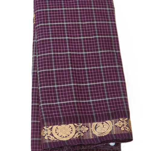 CHETTINAD COTTON SAREES  - Deep Wine Purple