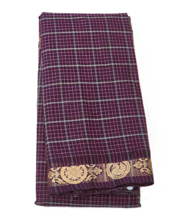 CHETTINAD COTTON SAREES  - Deep Wine Purple