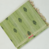 1 PURE COTTON SAREE - Light Olive Green with Dark Green