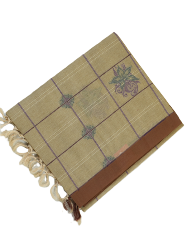 1 PURE COTTON SAREE - Soft beige