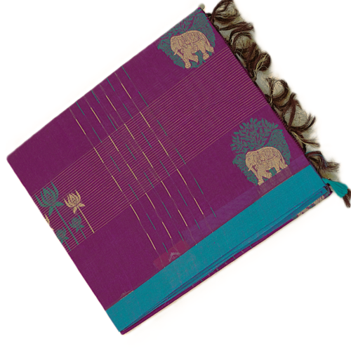 PURE COTTON SAREES - Deep Wine Purple