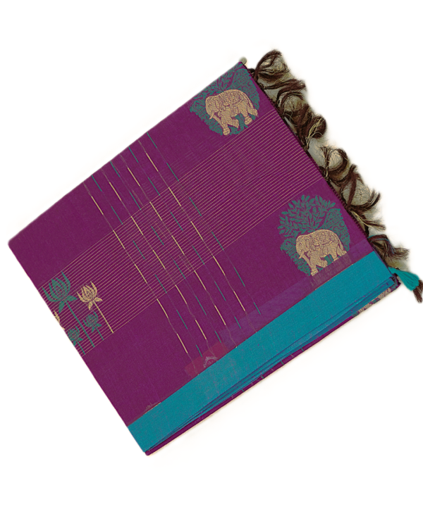 PURE COTTON SAREES - Deep Wine Purple