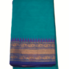 ..1 CHETTINAD COTTON SAREES - Peacock Teal with Royal Blue and Antique Gold