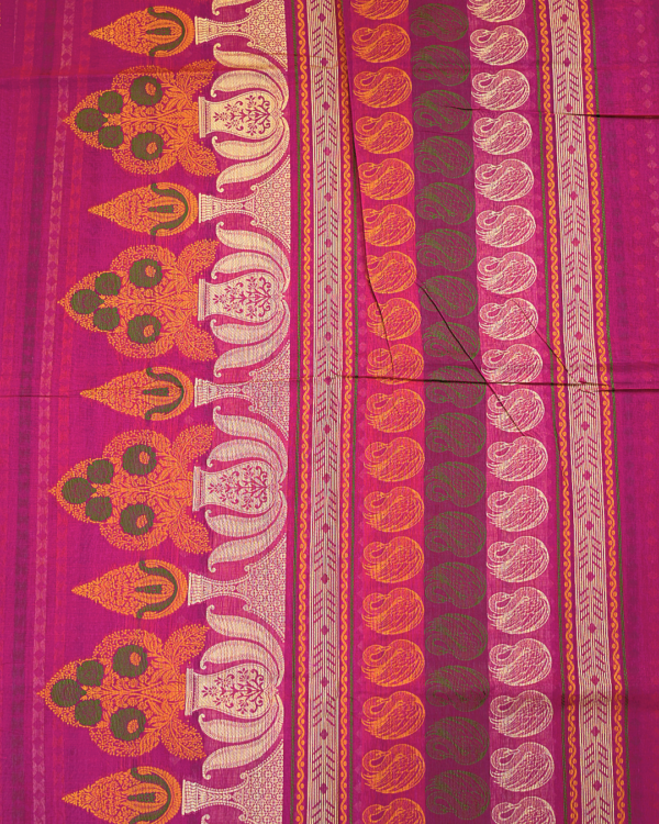 PURE COTTON SAREES - Rani Pink