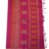 10 PURE COTTON SAREES - Magenta with Copper Orange Border