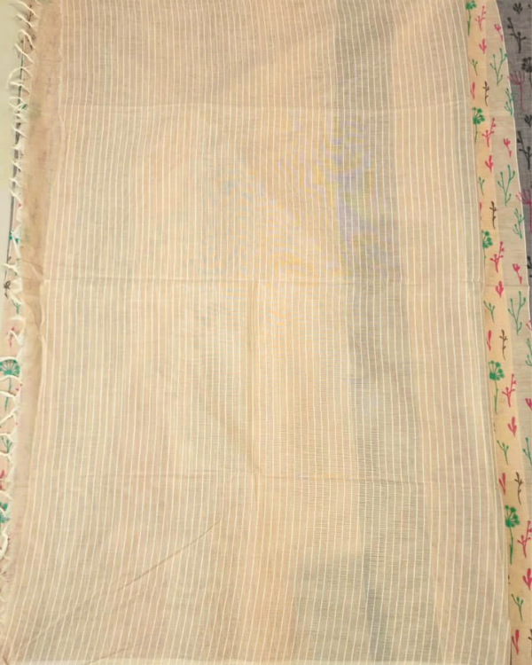 ..10 COTTON SAREES - Sand Beige with Grey and Multicolour Floral Print