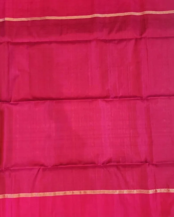 SOFT SILK SAREE - Magenta Pink with Navy Blue Contrast