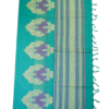 .10 PURE COTTON SAREES - Aqua Teal with Cream & Purple