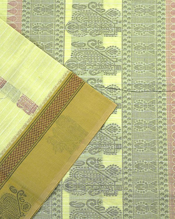 PURE COTTON SAREE - Pastel Yellow