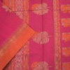 11 PURE COTTON SAREES - Magenta with Copper Orange Border