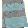 COTTON SAREES - Pastel Aqua Blue with Grey and Multicolour Floral Print