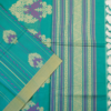 .11 PURE COTTON SAREES - Aqua Teal with Cream & Purple