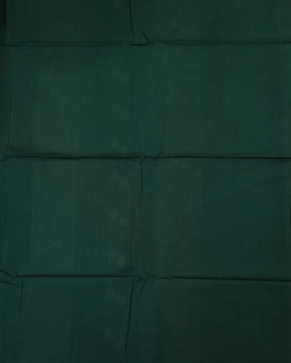 12 (1) PURE COTTON SAREES - Bottle Green with Antique Gold & Deep Plum