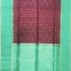 SOFT SILK SAREE - Green with Deep Wine Purple Contrast