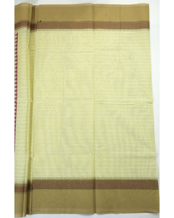 PURE COTTON SAREE - Pastel Yellow